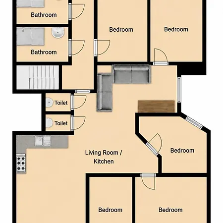 100 Sqm 5br - Newly Renovated - Center Daire *